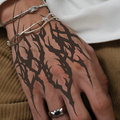 Dark Gothic Waterproof Temporary Tattoo Stickers for Arms Legs & Palms