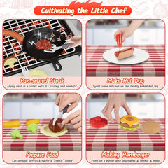Kids BBQ Grill Playset, Realistic Sound & Light, Portable Role Play Toy