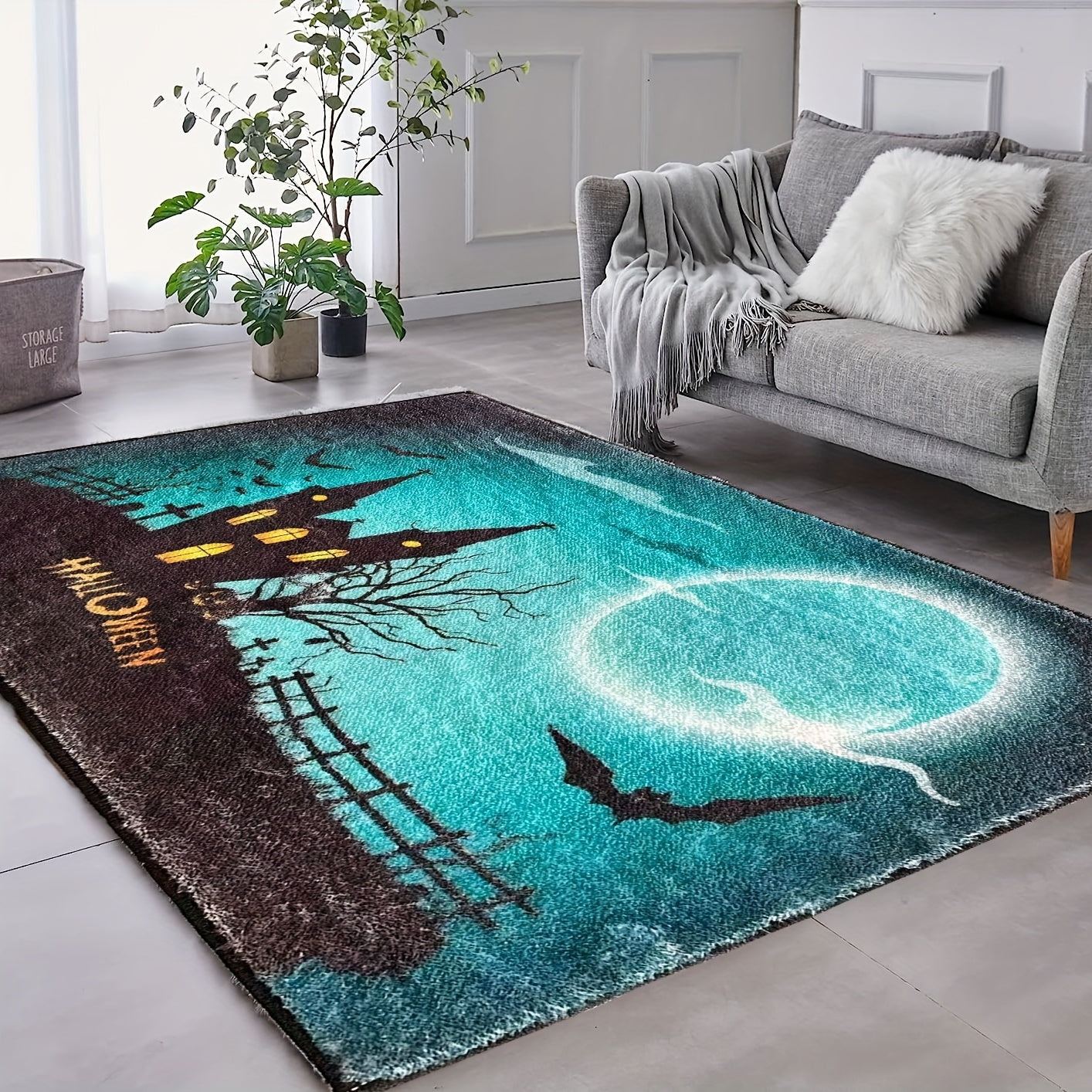 Halloween Area Rug Soft Carpet Machine Washable Home Office Decor