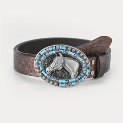 Men's Horse Head Engraved Belt