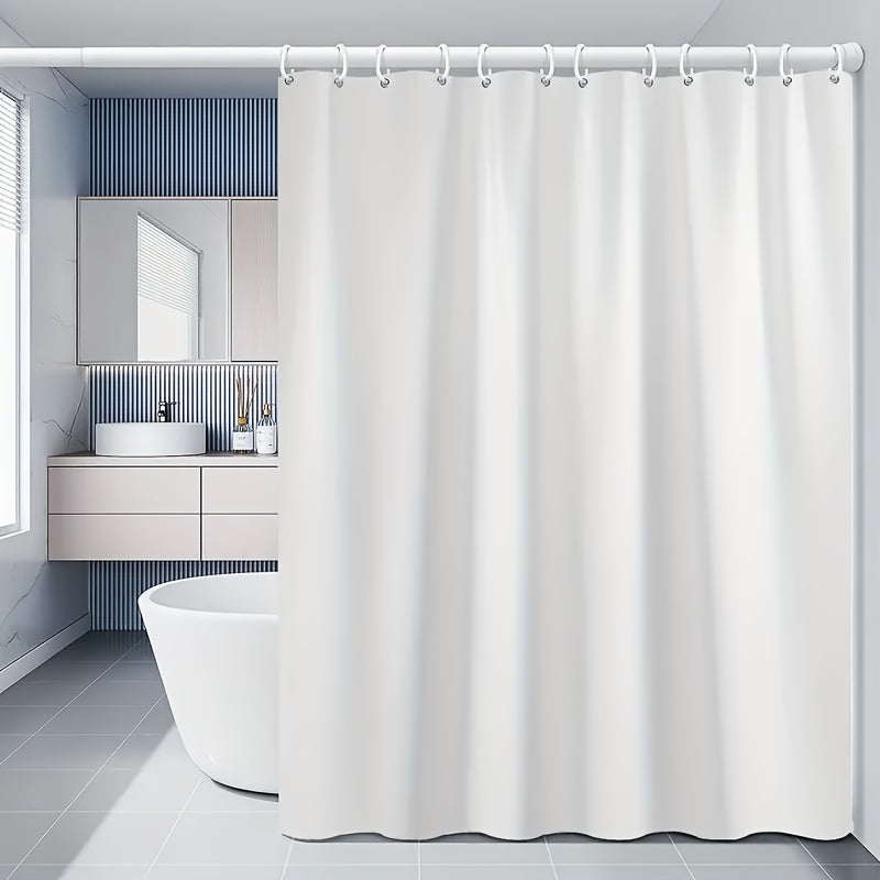 Heavy Duty Waterproof Shower Curtain with 12 Plastic Hooks