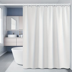 Heavy Duty Waterproof Shower Curtain with 12 Plastic Hooks