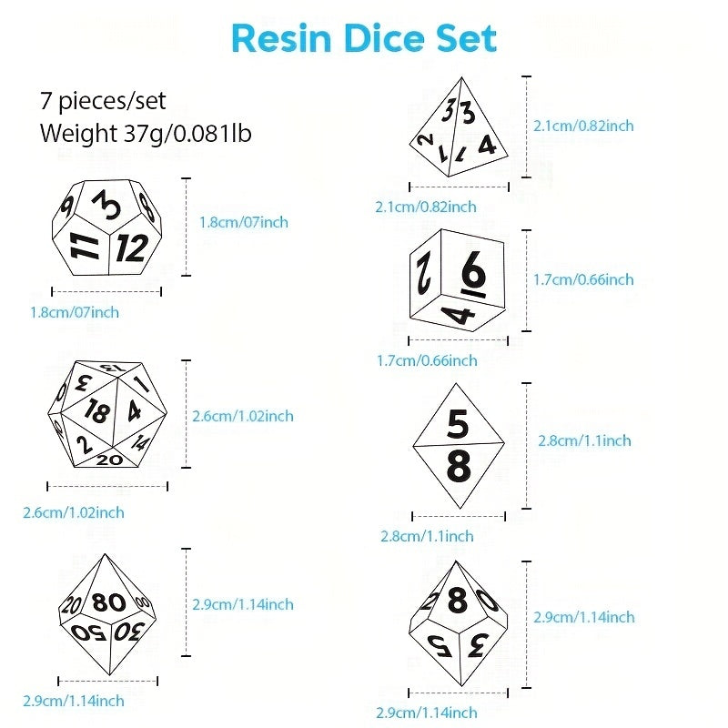 7pcs Dragon Eye Sharp Edge Resin Dices For Table Game