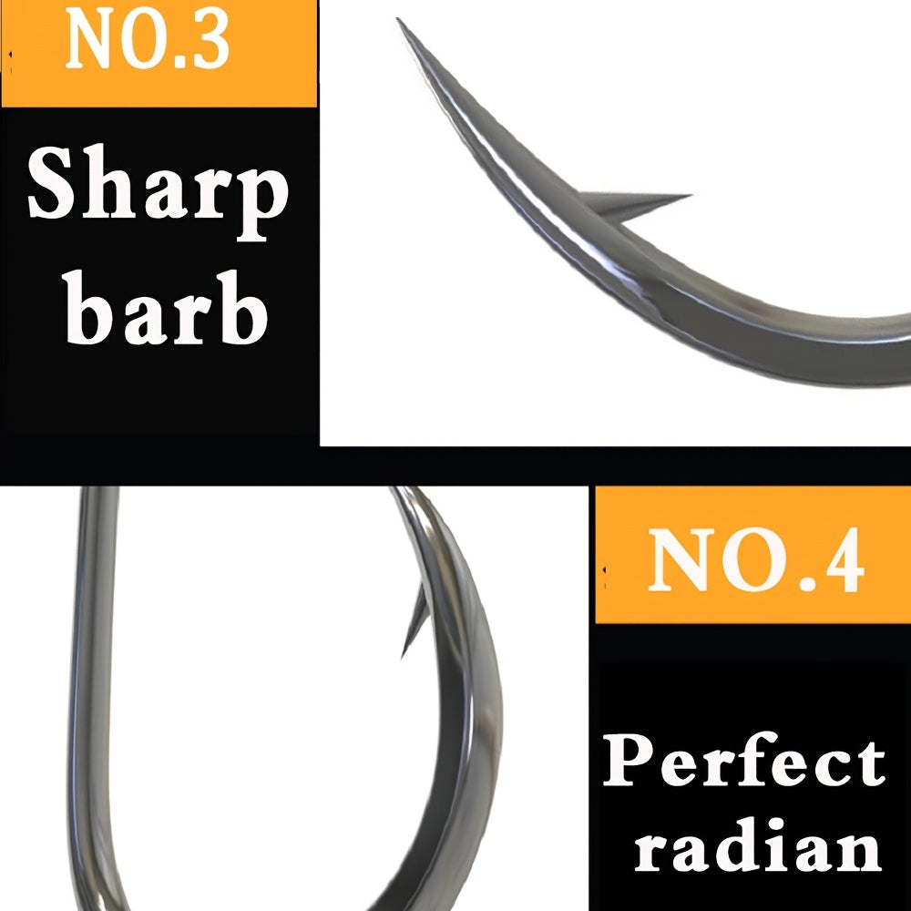 Fishing Hook Set High Carbon Steel Hooks with Stainless Steel Wire Sizes 6 12