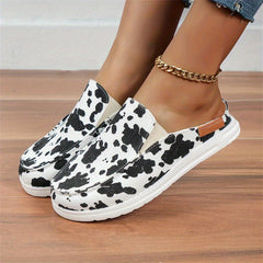 Women's Canvas Loafers Slip On Slides Lightweight Outdoor Slippers