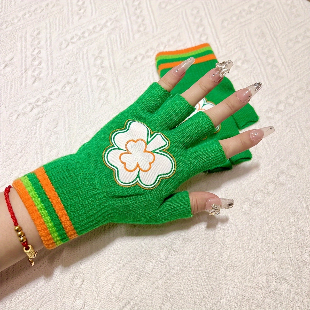 Half Finger Sports Gloves - Four Leaf Clover - Cold Proof & Warm