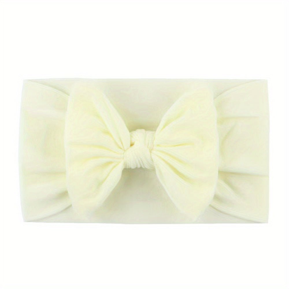 Baby Girls Stretch Solid Bow Nylon Headband