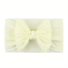 Baby Girls Stretch Solid Bow Nylon Headband