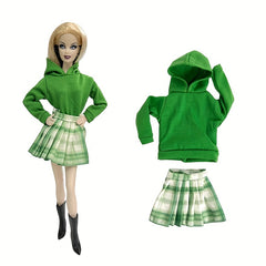 1pc Doll Sweatshirt & Skirt Outfit for 1/6 Dolls