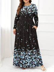Women's Plus Butterfly Print Maxi Dress