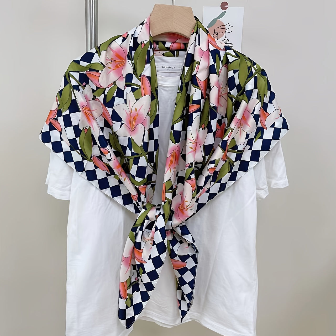 Colorful Plaid Print Large Square Scarf Retro Warm Shawl