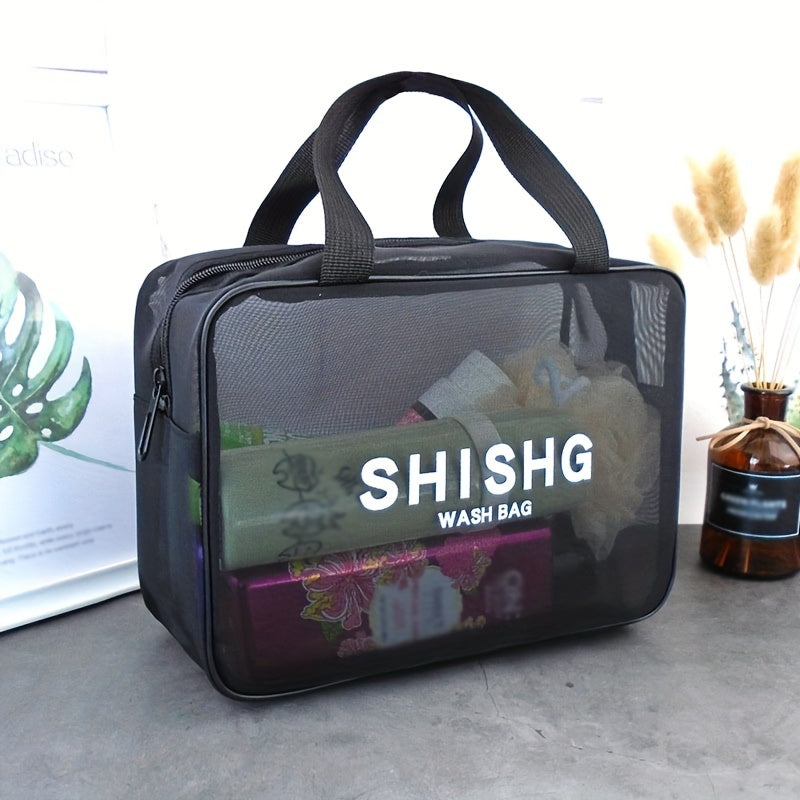 Portable Mesh Toiletry Bag Cosmetic Bag Travel Storage Bag