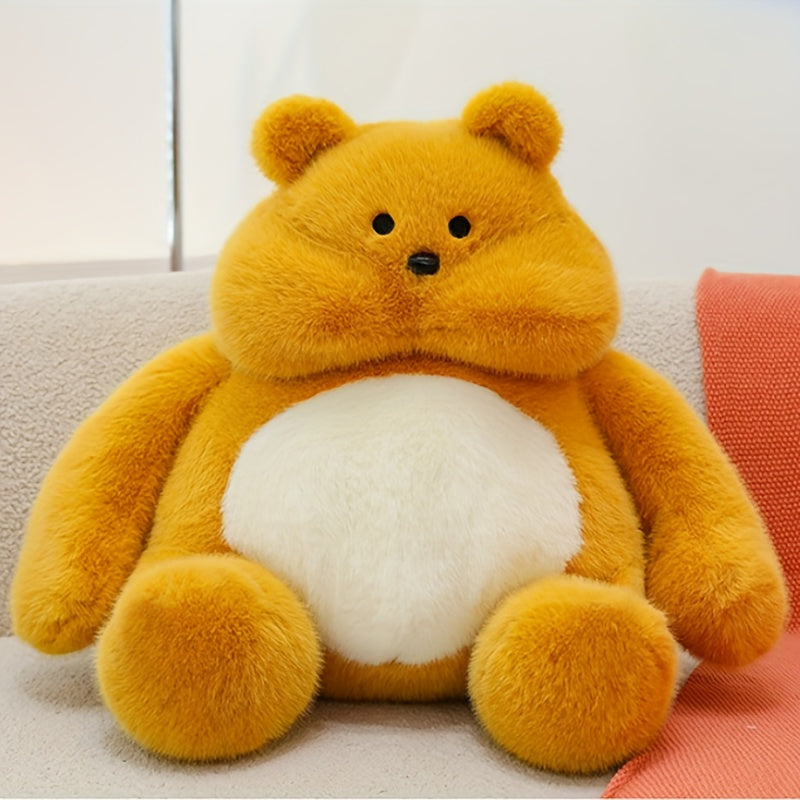Cuddly Mustard Yellow Teddy Bear Plush with Fluffy Ears