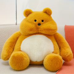 Cuddly Mustard Yellow Teddy Bear Plush with Fluffy Ears