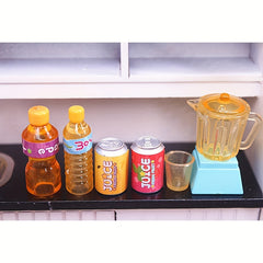 Dollhouse Mini Kitchen Set - Juicer and Beverage Bottle Pocket Model Ornament