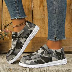 Women's Camo Canvas Shoes Lace Up Low Top Sneakers