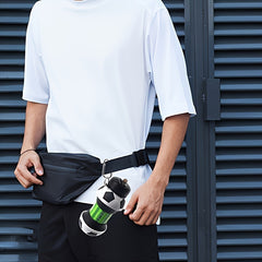 550ml Foldable Football Water Bottle w/ Straw, Leakproof