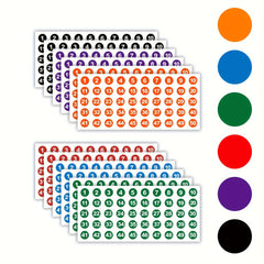 Waterproof Numbered Labels/Stickers 1-50, 6 Colors, Strong Adhesion