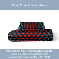 3pcs 3D Hexagon Pattern Duvet Cover Set with 2 Pillowcases