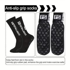 6 Pairs Non-Slip Crew Socks for Soccer Running Hiking