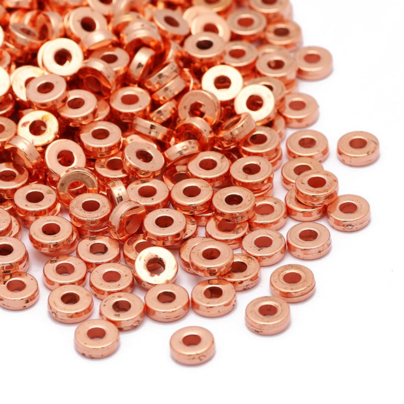100 Pcs 6mm Flat Round CCB Spacer Beads for DIY Jewelry Making