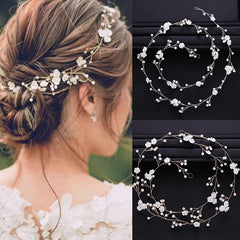 Faux Pearl & Flower Bridal Hair Vine