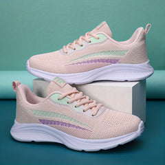Girl's Lightweight Running Shoes Breathable Lace Up Sneakers