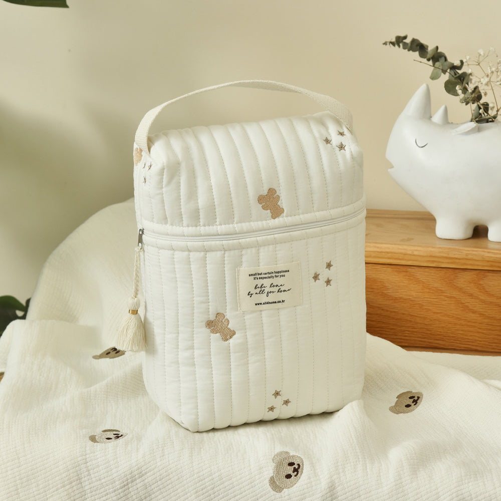 Embroidered Diaper Wipes Bag Mommy Storage Baby Stroller Hanging Bag