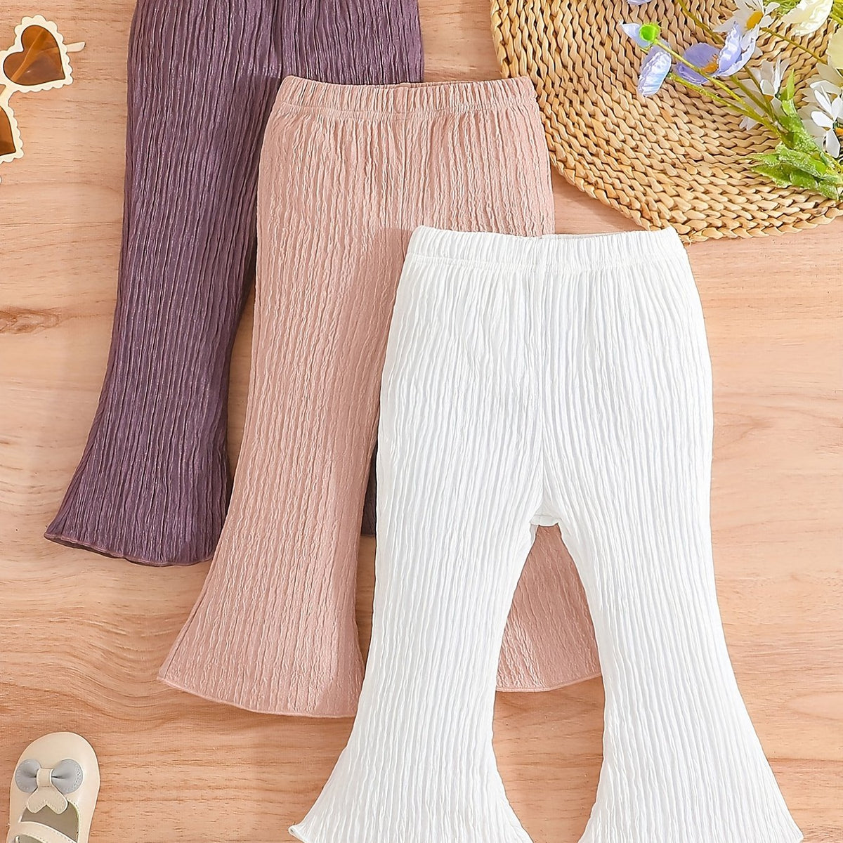 Toddler Baby Girls Flared Pants 3pcs Set
