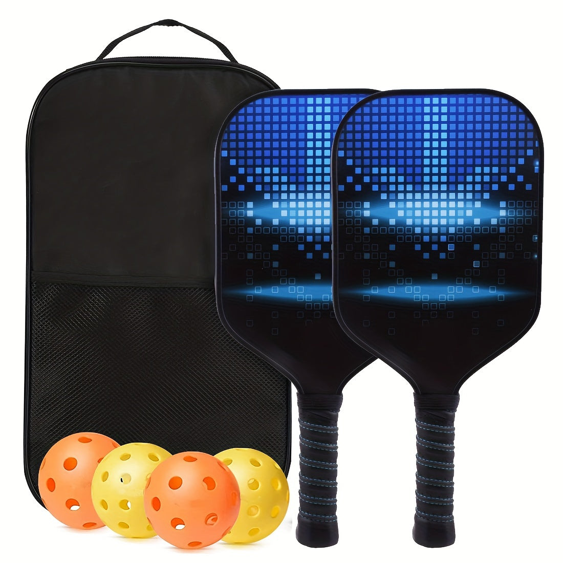 Carbon Fiber Pickleball Racket Set with 2 Rackets and 4 Balls
