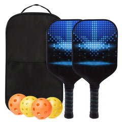 Carbon Fiber Pickleball Racket Set with 2 Rackets and 4 Balls