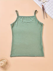 Solid Cami Top Crew Neck Sleeveless Lingerie