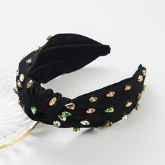 Beaded Criss Headband Girls Pearls Turban Women Vintage Hoops Knotted Accessory