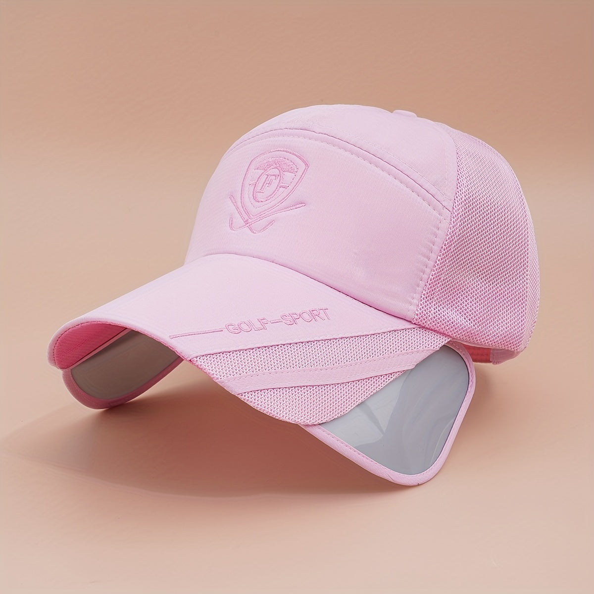 Retractable Big Brim Baseball Cap Mesh Breathable Quick Drying Trucker Hat