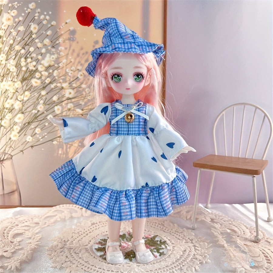 Charming 9 Inch BJD Doll with Anime Eyes - Ideal Birthday Gift for Kids