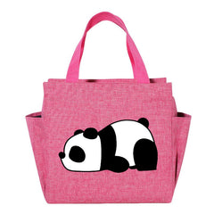 Cartoon Panda Lunch Bag Insulated Cooler Tote for Office School Picnic Camping