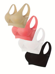 4pcs Breathable Cut Out Sports Bras Workout Tank Bra