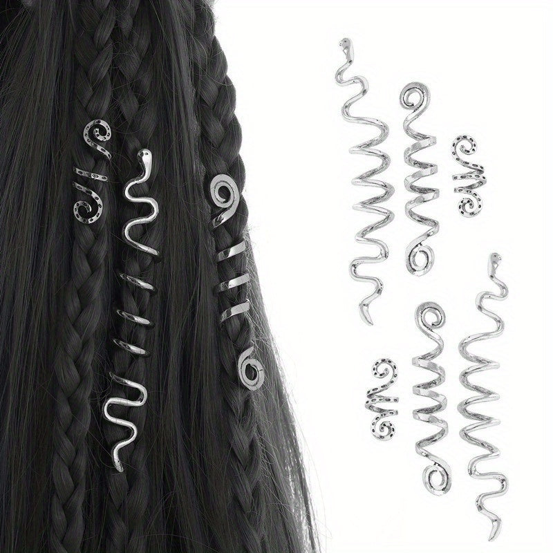 Dreadlock Hair Ring Boho Style Coils Gold Spiral Hair Ring Hair Styling Tool