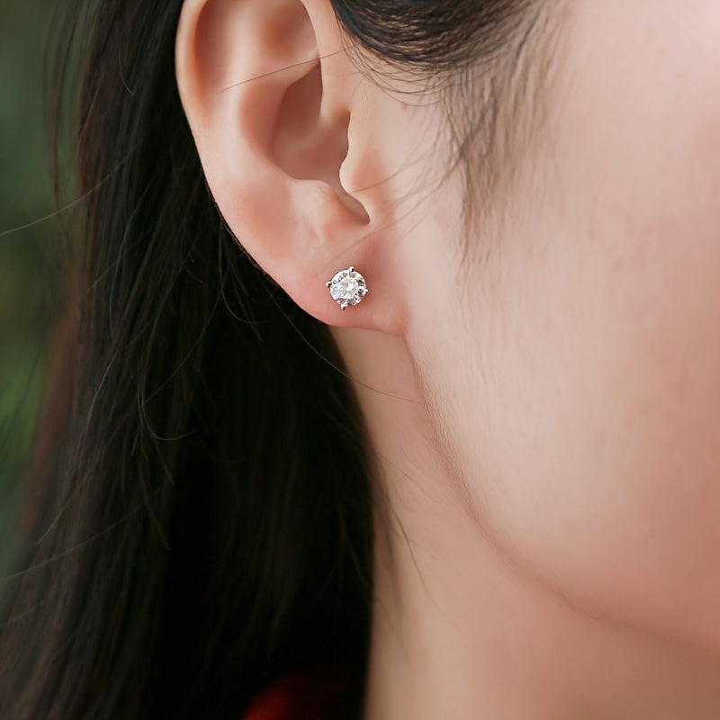 Moissanite Stud Earrings Sterling Silver Women's Jewelry Decor