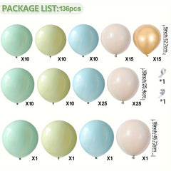 136pcs Green Balloon Garland Arch Kit for Bridal Shower Wedding Birthday Party