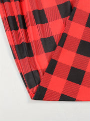 Women's Plus Size Envelope Print Pajama Set with Plaid Pants