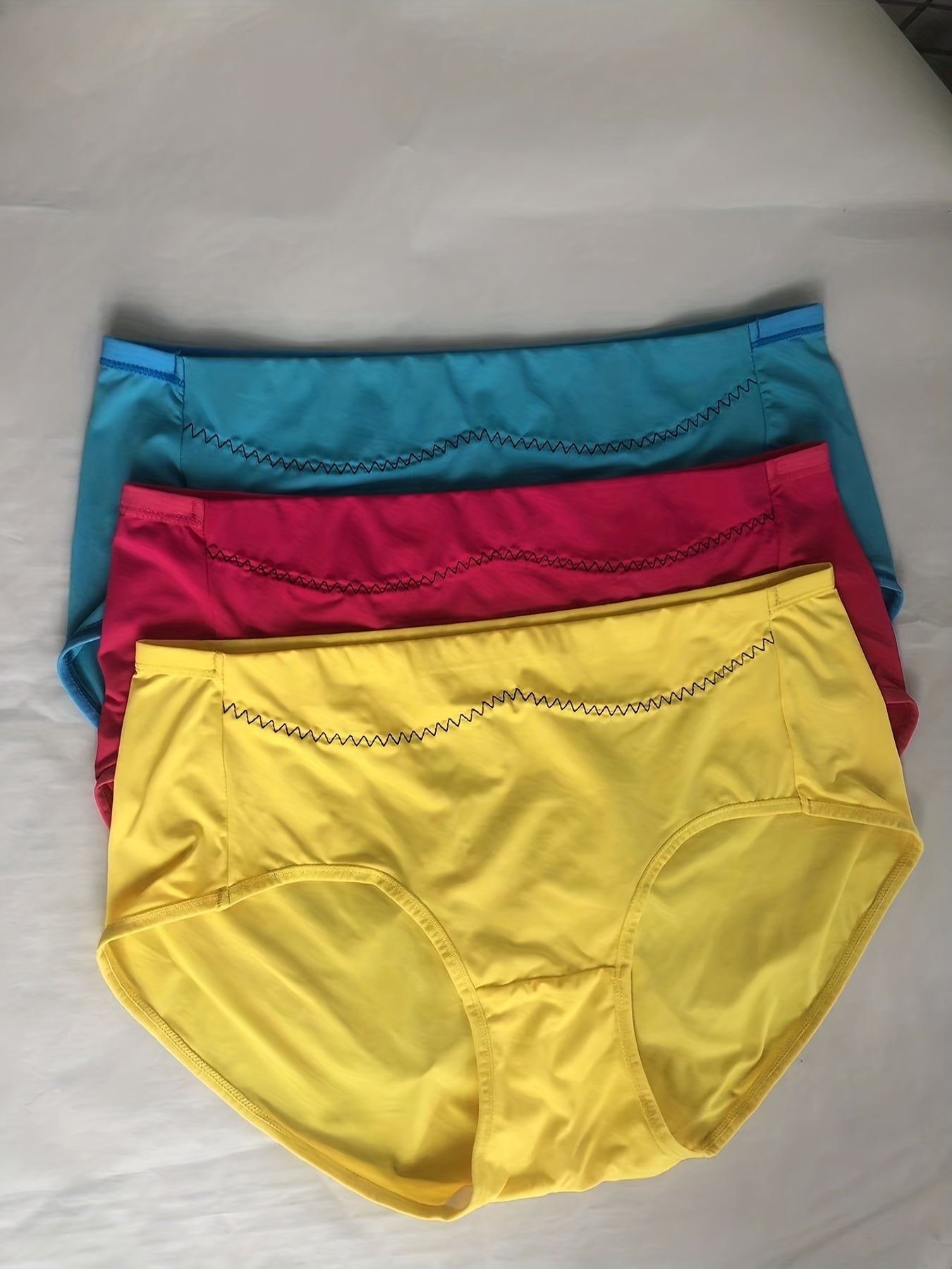 3 Pack Plus Size High Waisted Briefs Set - Stretchy Full Panties