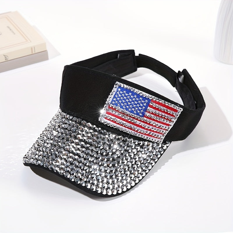 Flag Patch Ponytail Sun Hat Patriotic Cap For Women