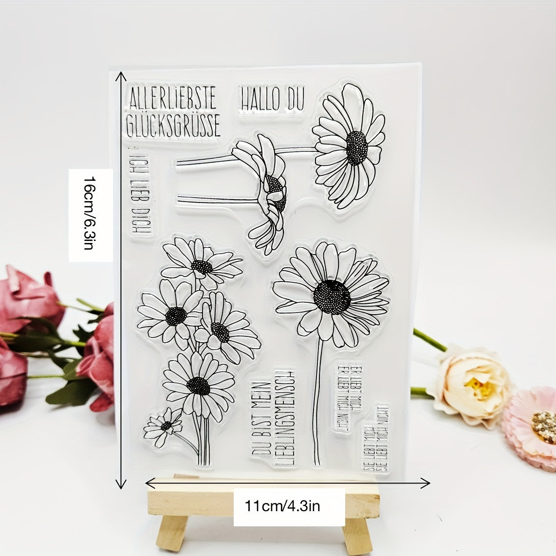 Flower Transparent Stamp for DIY Card Making Gift 1pc