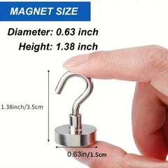 6 Pcs Magnetic Hooks 25 Lb Heavy Duty Earth Magnets With Hook For Refrigerator