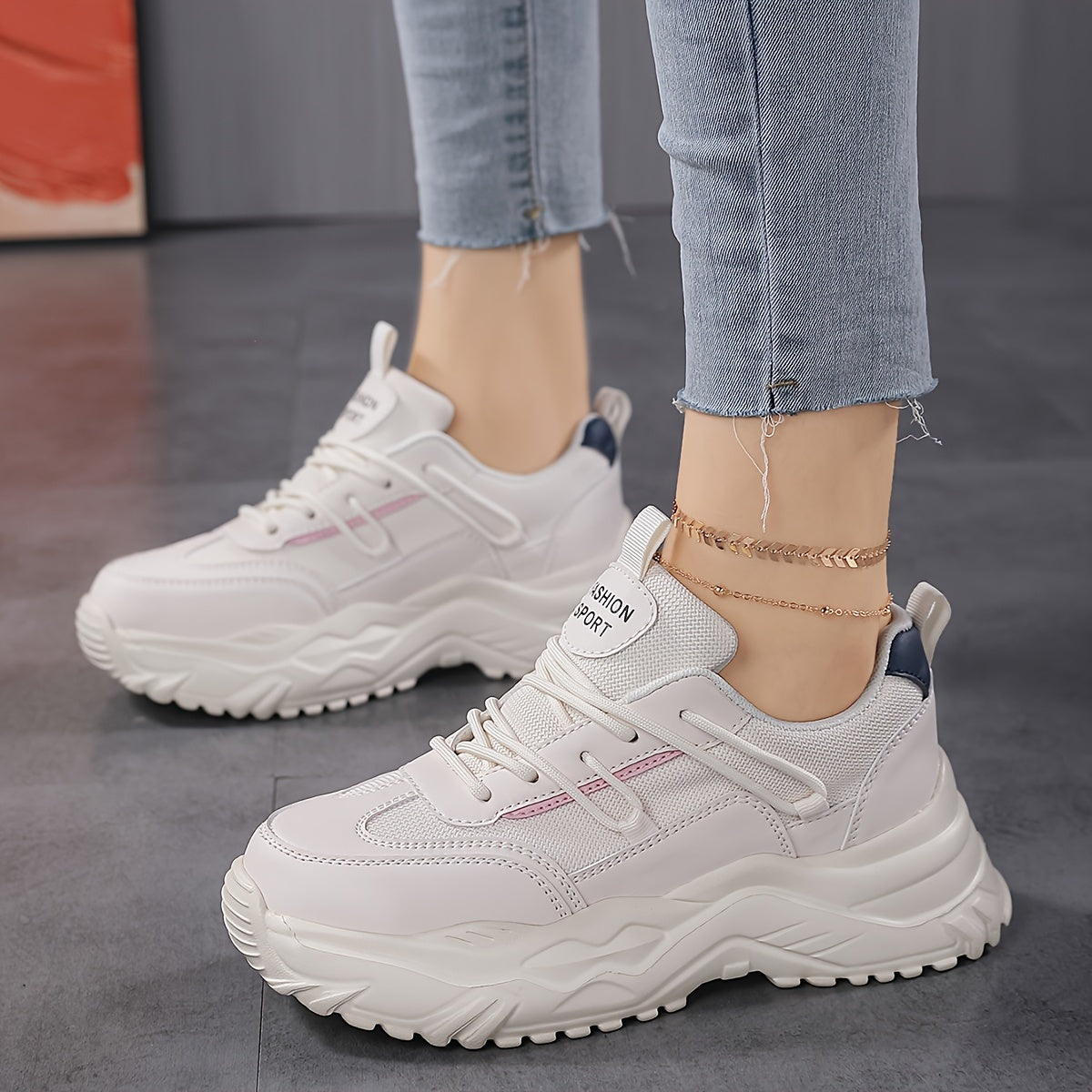Women's Lightweight Chunky Sneakers Breathable Running Shoes