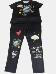  Casual Outfits Set Funny Graphic & Letter Print Two Piece
