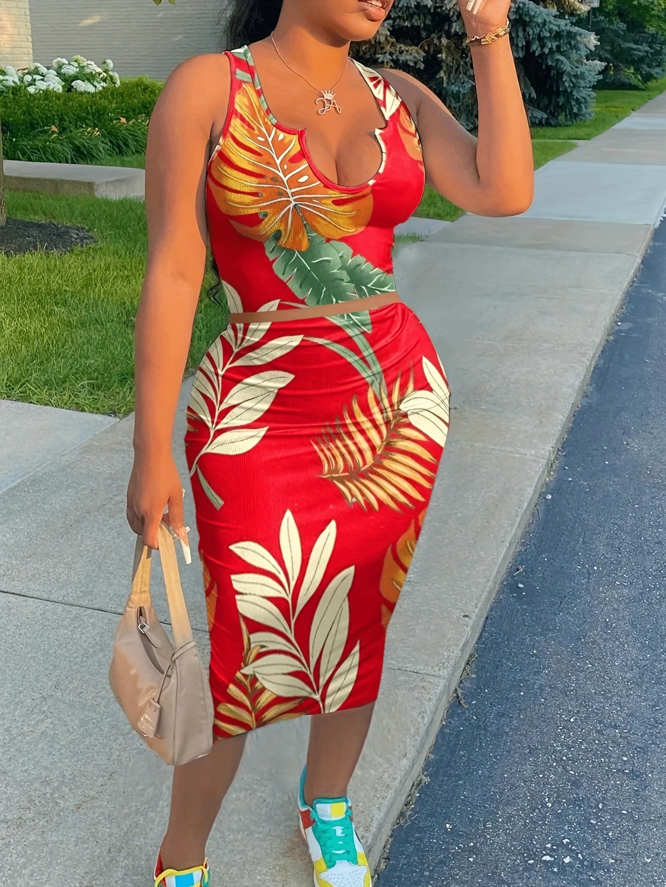  Tie Dye Tank Top & Skirt Set