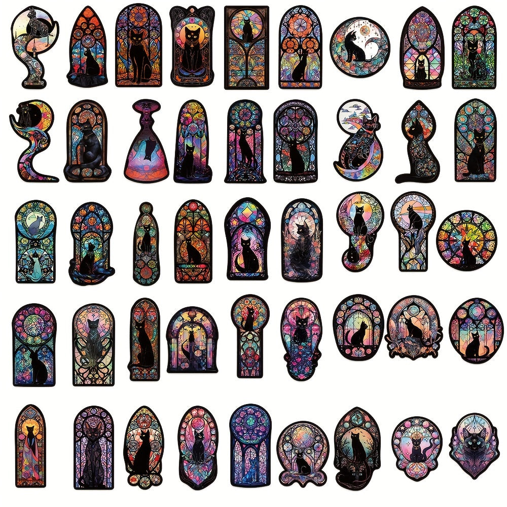 50pc Colorful Cat Stickers Waterproof Vinyl Stickers