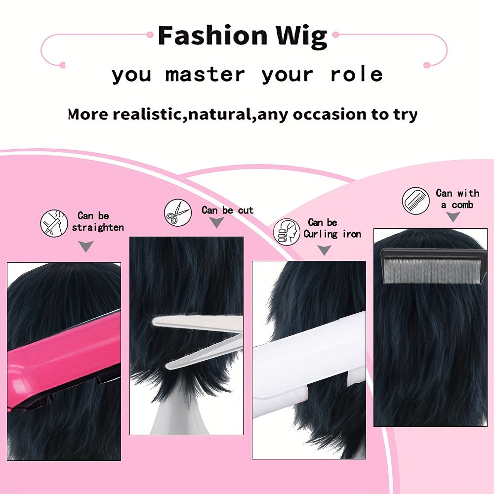 Men's Dress Up Short Wig With Bangs for Parties